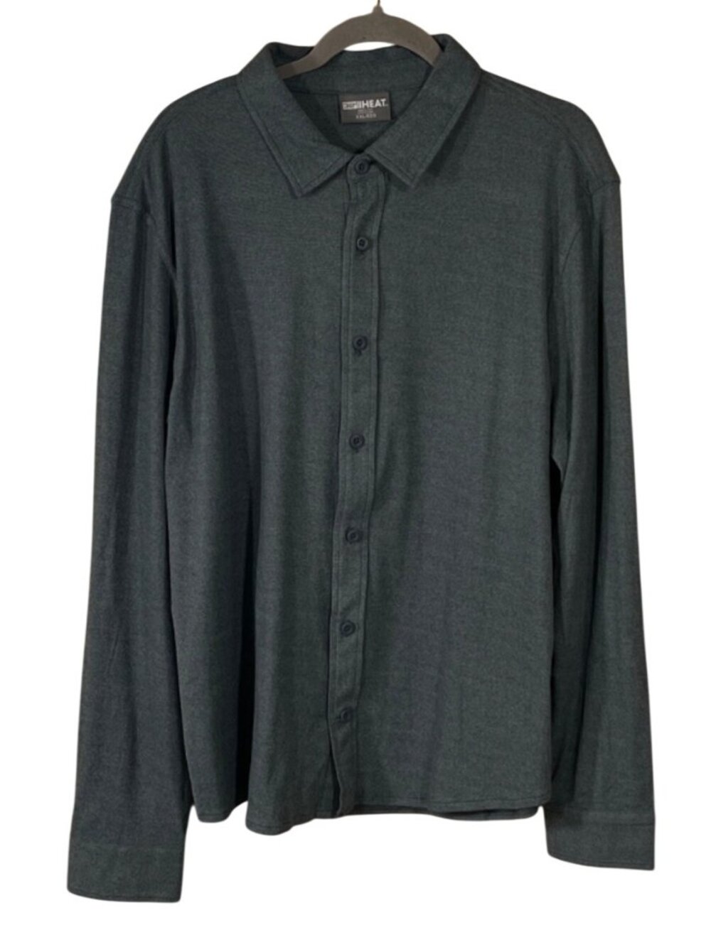 32 Degree Heat Button Front Shirt Size XXL Men's Green Dark Storm
